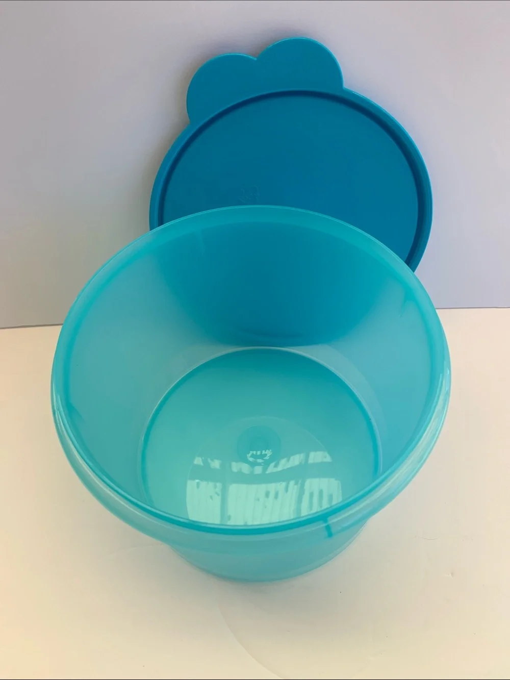 Tupperware Plastic Round Container Set of 2 Blue Color